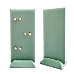 40-Hole Velvet Jewelry Display Stand - Detachable Earring & Pendant Organizer with Wooden Base, Multi-Color for Boutique