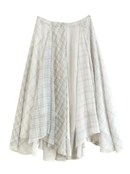ZIQIAO 2026 Summer Women's Chiffon Panel Plaid A-Line High Waist Skirt for Daily and Summer Wear