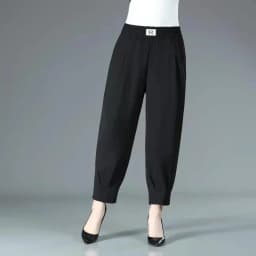 2026 Spring Autumn New White Office Lady Elastic Waist Harem Pants Fashion Solid Color Loose Straight Pockets Women's Clothing
