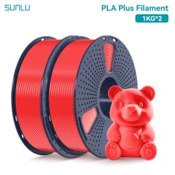 SUNLU 2Roll PLA Plus/Clear Filament 1.75mm +/- 0.02 mm 1kg Spool (2.2lbs) Neatly Arranged No Knot Filament Fit Most FDM Printer