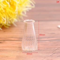 1Pc 1:12 Dollhouse Miniature Vase Glass Candy Jar Simulation Candy Bottle Flower Plant Vases Model Doll House Decor Toy