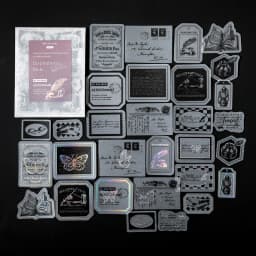 30pcs/pack Vintage Silvery Stickers for Junk Journal DIY Scrapbooking Collage Album Creative Stationery Craft Sticker