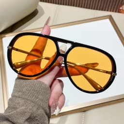 Oversized Pilot Sunglasses 2025 New Vintage Double Bridge Sun Glasses Women Trendy Luxury Brand Design Outdoor Shades