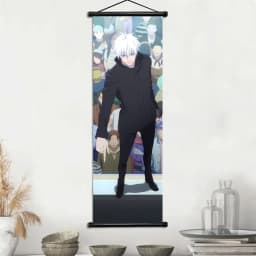 Jujutsu Kaisen Gojo Satoru & Geto Suguru Anime Art Fabric Wall Hanging Scroll Home Decor