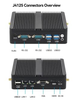 Intel Celeron N5105 J6412 Mini PC with 4xUSB 1xHDMI 1xVGA Support WiFi Pfsense Linux Computer for Industrial Window10Pro Ready