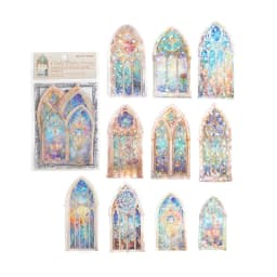 10Pcs Moonlight Sonata Decorative Sticker Retro Ice Crystal Flower Window Scrapbooking Material Label Diy Diary Album Planner