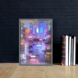 LED Beautiful City Night View Table Light Painting,HD Picture Narrow Bezel USB Plug Dimming Romantic Home Decorations Night Lamp