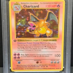1999 Charizard 4/102 1st Edition Base Set Rare Non-Holo Vintage Mitsuhiro Arita WOTC Fire Type Display Collectible Gift