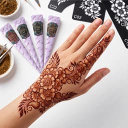 Pattern Tattoo Stencils for Women Hollow Henna Flower Tattoo Stencils for Hand Fingers Reusable Tattoo Templates Tattoo Tools