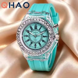 LED Light Flash Luminous Watches Women Men Boys Girls Silicone Wrist Watch Fashion Rhinestone Clock Kids Children Relogio Saati