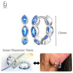 925 Sterling Silver Needle Exquisite Turquoise Silver Earrings for Women Blue Crystal Geometry Pendant Earrings Luxury Jewelry