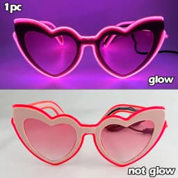 White Just Married LED Luminous Glasses Heart Shaped EL Neon Decorative Glasses Engagement Wedding Bridal Shower Props