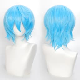 35cm Short Black Spiky Cosplay Wig Pre-Teased Crown Heat Resistant Synthetic Wig Layered Flipped-out Universal Anime Wig