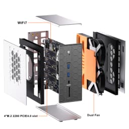 Topton AI Mini PC Gaming 128GB LPDDR5 AMD Ryzen AI Max+395 Radeon 8060S 4*M.2 NVMe Firewall NAS Computer Dual NIC 10G 2.5G WIFI7