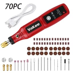 Vakee 16000RPM Rotary Tool, 3.7V USB Rechargeable Mini Grinder Pen, Portable Electric Tool for DIY Craft, Jewelry Makin
