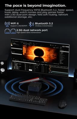 AittactXTexHoo MINI PC AMD R7 8745HS 7840HS 7735HS R5 6600H DDR5 NVMe Dual HDMI DP 4K Wifi6 WDesktop Gaming Computer