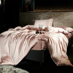 Solid 100% Silk Bedding Set with Duvet Cover Flat Bed Sheet Pillowcase Luxury Mulberry Silk Bedsheet Bed Linen Soft Quilt Cover