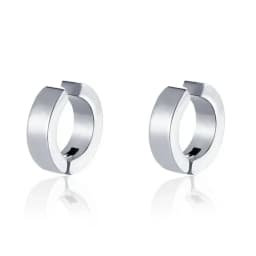 2pcs Punk Non Piercing Clip Earrings for Man Woman, Titanium Steel Stud Earrings Teens Hip Hop Style Ear Ring Jewelry Accessory