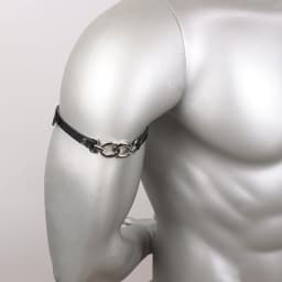 Men Punk PU Leather Armband, Adjustable Straps Nightclub Clubwear Costume Cosplay Rave