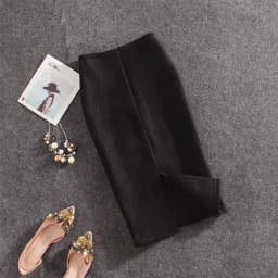 Autumn Winter High Waist Bodycon Vintage Suede Split Thick Stretchy Skirts Women Skirts Suede Solid Color Pencil Skirt Female