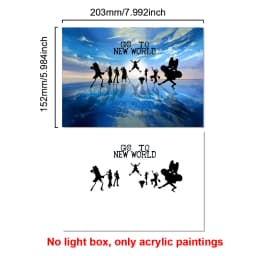 Anime Character One Piece Luffy Zorro Animated Frame LED Light Study Bedroom Christmas Birthday Gift