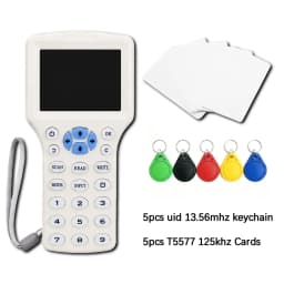 10 Frequency RFID NFC Duplicator 125KHz 13.56MHz Smart Card Reader Writer USB Programmer Encrypted Key Fob Tag Replicator Copier