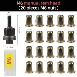 M3 M4 M5 M6 M8 M10 M12 Hand Rivet Nut Head Set Round Nut Tool Manual Riveter Rivnut Tool Accessory