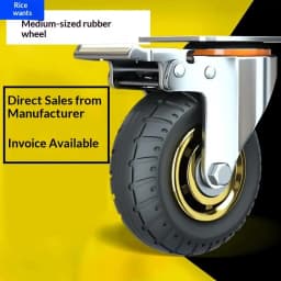 1Pcs Soft Elastic Rubber Caster 3/4 Inches Universal Caster Wheels Profile Castor Wheels With Brakes Floor Marks Silent Casters