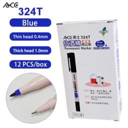 ACE 304 314 324T Dual Tip Quick Dry Oil Based Marker Pen for Lab Hospital Use Resistant to 75% Alcohol Professional Marking Tool