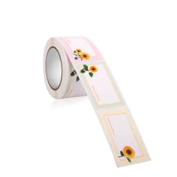 Flowers Plants Rectangular Name Sticker Gift Packaging Handwritten Message Self-adhesive Label sealing Decorative Sticker