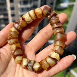 Yoowei 100% Real Amber Bracelet for Unisex Genuine Black Bead Irregular Natural Plant Medical Healing Jewelry Gift Wholesale