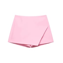 Women's Asymmetric Solid Color Skort Casual Side Zipper Shorts Skirts for Spring Summer Fashion