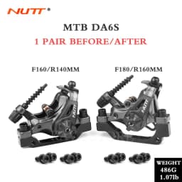 NUTT DA6S Mountain Bike Dual Piston Drive Disc Brake Caliper 160mm Rotor Mechanical Line Pull Disc Brake Scooter Bicycle Parts