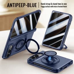 Luxury 360 Rotating Magnetic Stand Hand Strap Case for iPhone Duo 18 Duo Fold Wide Shockproof for Magsafe Film-Integrated Cover