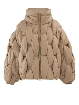 [EAM] Brown Thick Big Size Keep Warm Cotton-padded Coat Long Sleeve Women Parkas Fashion Tide New Autumn Winter 2026 CP3464