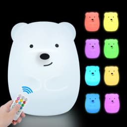 Touch Sensor Rabbit Night Light Remote Control 9 Colors LED Dimmable Timing Rechargeable Silicone Animal Lamp for Kids Baby Gift