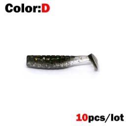 OUTKIT 10Pcs/lot Wobblers Rockfishing Soft Lures Rubber Soft Baits 4cm 1g Fishing Soft Worm Artificial Baits Bass Silicone Fish