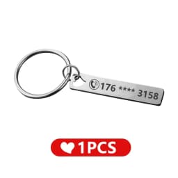 Stainless Steel Anti-lost  Customized Phone Number Key Chain for Women Men Personalized Laser Engraved Names  Bar Key Ring