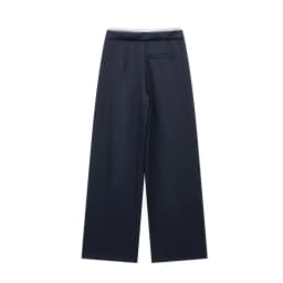 DUOPERI Women Fashion Solid Lace Up Side Zipper Straight Pants Vintage High Elastic Waist Female Chic Lady Trousers