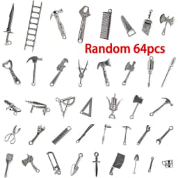 Mini Metal Hand Tool Pendants Dollhouse Hardware Accessories Vintage Alloy Miniature Tools for Doll House Decor
