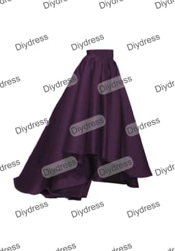 Women's High Low Elegant Prom Party Skirt A-Line Pleated Front Short Back Long Satin Skirt With Pockets For Evening Gown