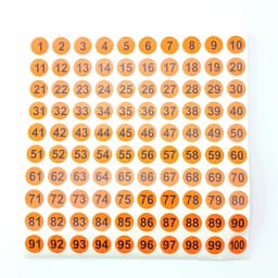 Colors 1-100 Number Sticker 10mm Paper Round Self Adhesive Number Sticker Label White Marking Digital Label Sticker