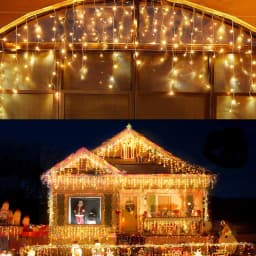 Christmas Decorations Icicle String Lights 7m-35m Hanging Garland Outdoor Indoor Fairy Lights for Wedding Holiday US EU Plug