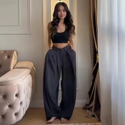 Casual Drawstring Women Outfit Chic Zipper Buttons Long Sleeve Stand Collar Female Coat Drape Wide Leg Pant Loose Streetwear Set