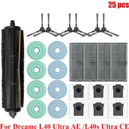 Accessories For Dreame L40 Ultra AE/ Dreame L40s Ultra CE/ Dreame D20 Ultra Cleaner Main Side Brush Fish Scale Microfiber Cloth