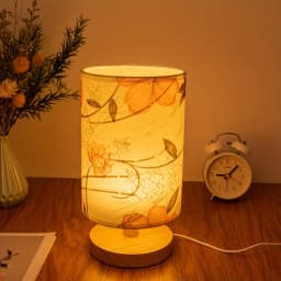 Orange Printed Fabric Desk Lamp, USB - Powered, Suitable for Bedrooms, Living Rooms, Etc., for Decorative Lighting.