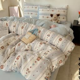 1 Pcs High Density Quilt Durable Quilt Cover Korean Aesthetic Stripe Duvet Covers Soft Skin-Friendly Breathable Comforter Cover