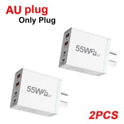 55w 65w AU Plug Fast USB Charger Type C Charger for Xiaomi Redmi iPhone Samsung SmartPhone Quick Charging Adapter PD Wall Charge