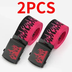 Punk Style Flame Belt - Trendy Hip-hop Street Bad Boy Personality Decoration Durable for Both Men and Women Trendy Eyelet Belt
