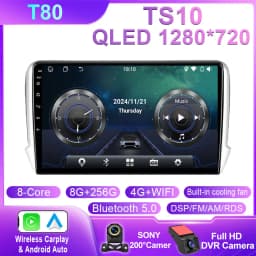 Android Car For Peugeot 2008 208 2012 - 2018 Multimedia Player Navigation GPS Carplay QLED Touch Screen Auto Stereo WIFI No 2din
